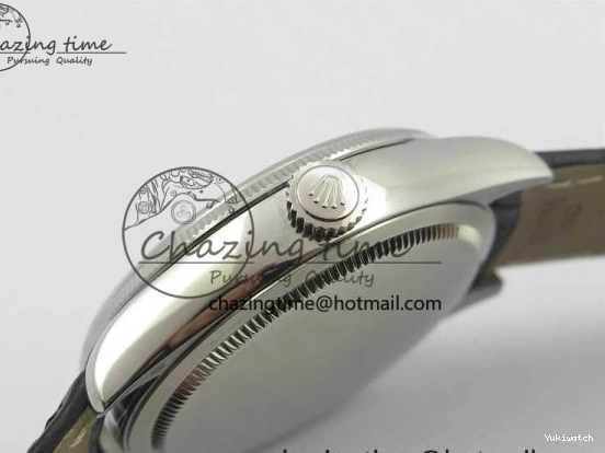 Date BP Markers Leather Real Strap Black Black on Edition Maker 50519 Sticks Dial SS Best SA3165 Cellini 0320